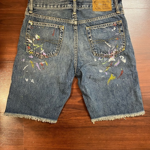 Big Boys 18 Paint-Splatter Slim-Fit Denim Shorts - Picture 4 of 6